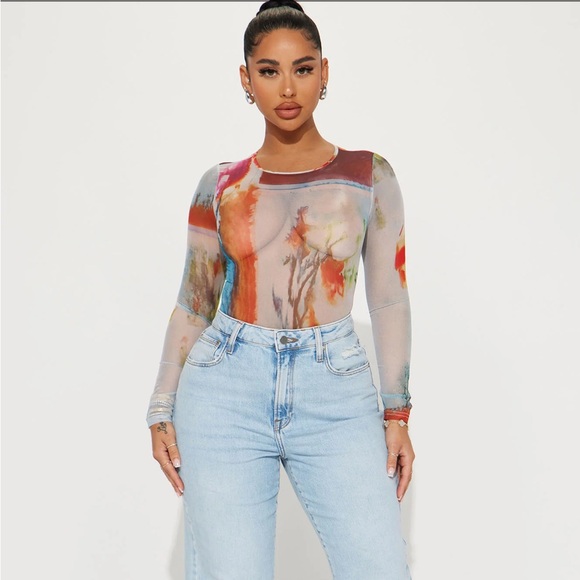 Abstract Mesh Bodysuit - Picture 2 of 6